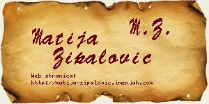 Matija Zipalović vizit kartica